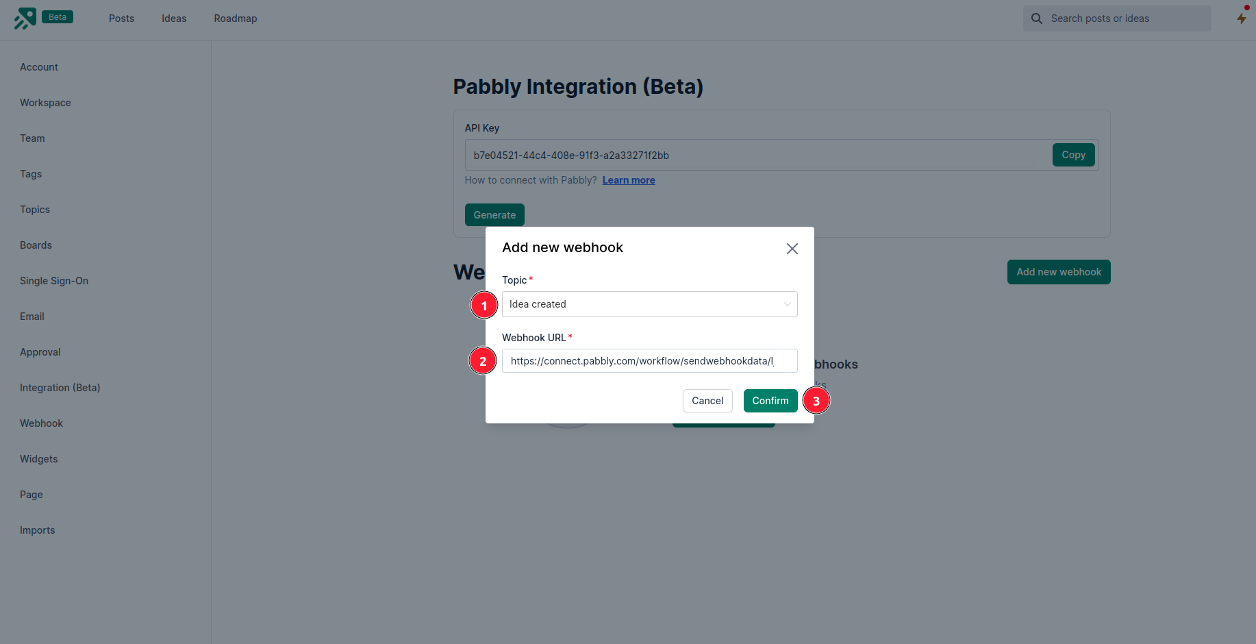 Configure webhook