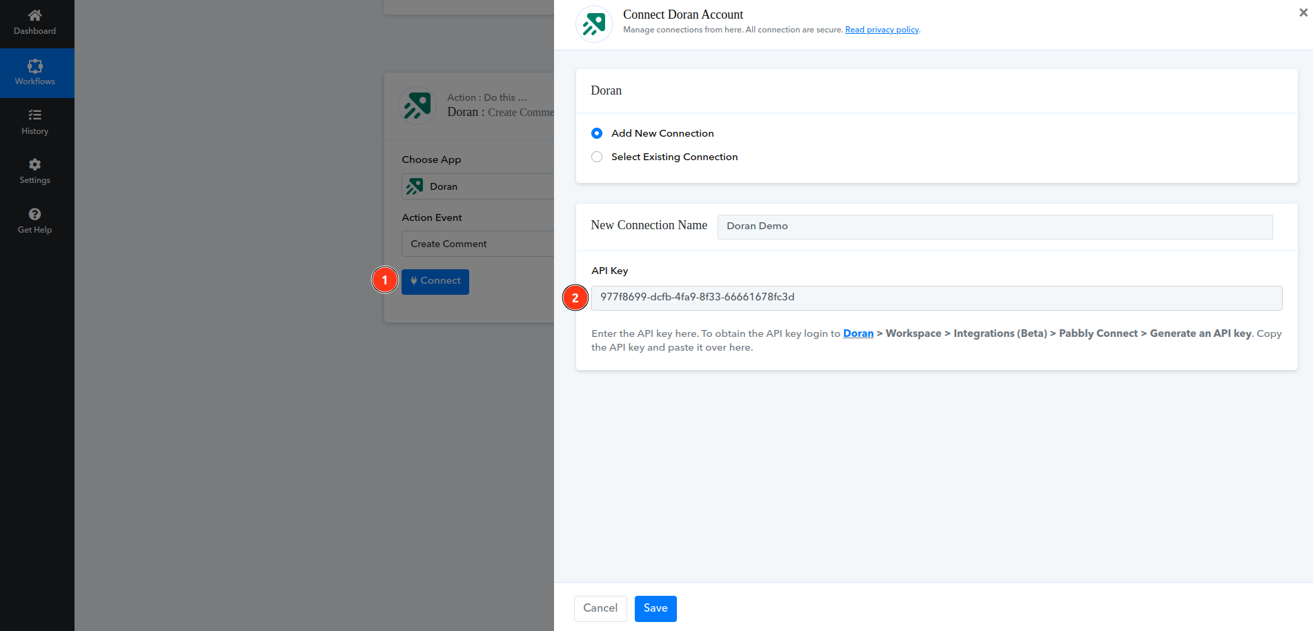 Connect Pabbly to Doran